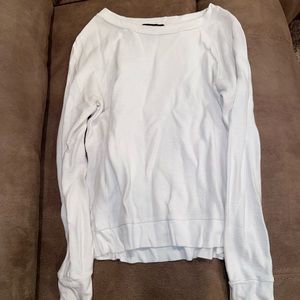 White long sleeved ribbed top